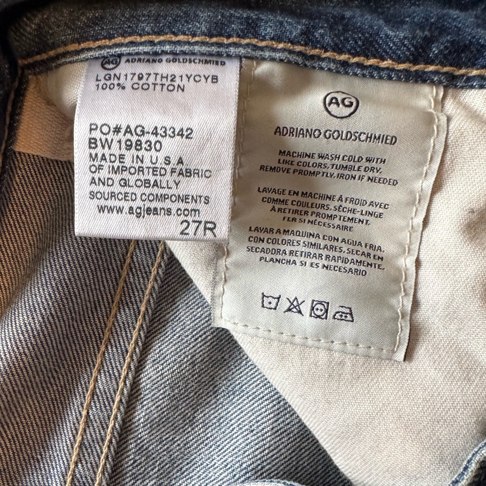 AG Rhett Distressed High Rise Straight Leg Jean 27 - Picture 6 of 13